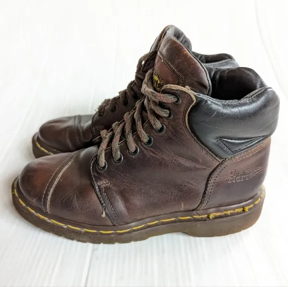 DOC MARTENS 8072 Vintage MIE brown leather high top chunky hiking boots