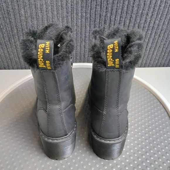 Doc Martens Leonna Faux Fur Lined Leather Boots Black