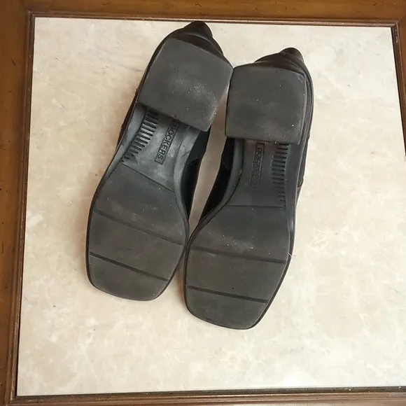 DOCKER Black Square-Heeled Ankle Boots -Sz. 6