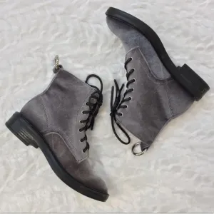 Dolce Vita Bardot Velvet Combat Boot Charcoal