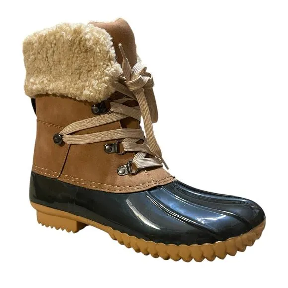 Dolce Vita Womens Ulito Brown Faux Fur Sherpa Lined Duck Boots Brown Size 7 NEW