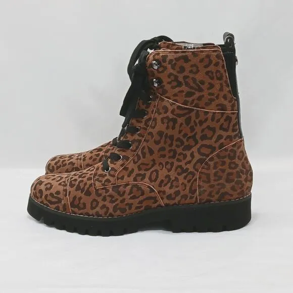 Donald Pliner Ease Combat Ankle Boots Women's 8M Brown Hiker Gorpcore Whimsygoth