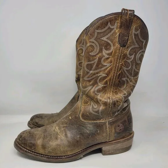 Double H Boots Mens 10.5D Brown Leather 12&quot; Domestic Gel ICE Work Western DH1552