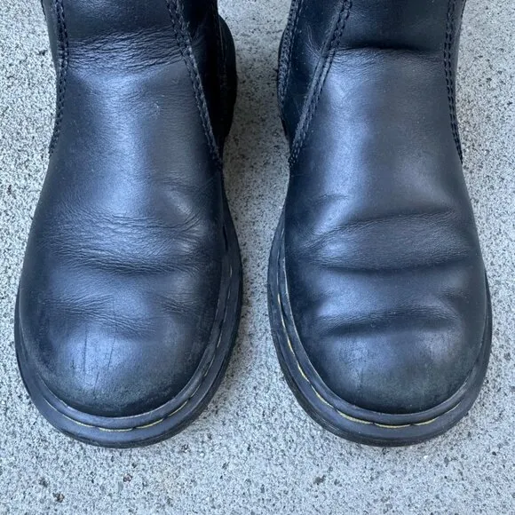 DR DOC MARTENS Leopard Lined Chelsea Boots Girls 12 29 EU Faux Fur Pull On Boot