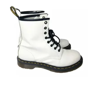 Dr. Martens 1460 Patent Leather Lace Up Boots Women's Size 6 ~White Reta…