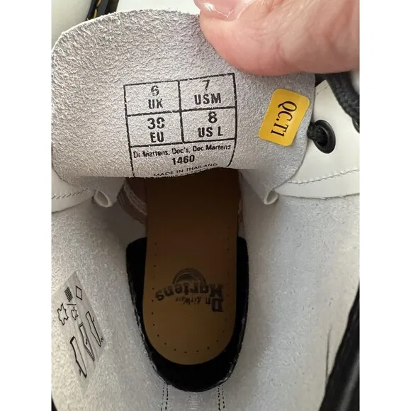 Dr. Martens 1460 Smooth Leather Lace Up Boots In White Size 39 (US M 7 W 8 )