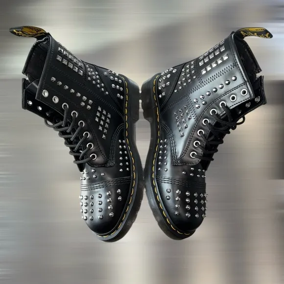 Dr. Martens 1460 Studded Zip Atlas Leather Boots