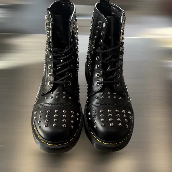 Dr. Martens 1460 Studded Zip Atlas Leather Boots