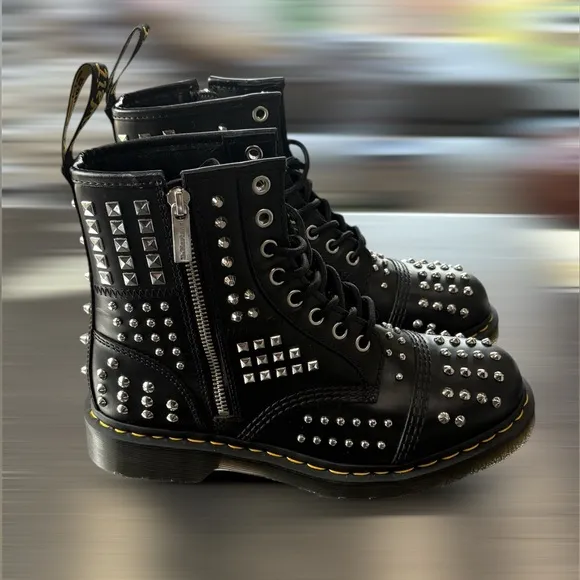Dr. Martens 1460 Studded Zip Atlas Leather Boots