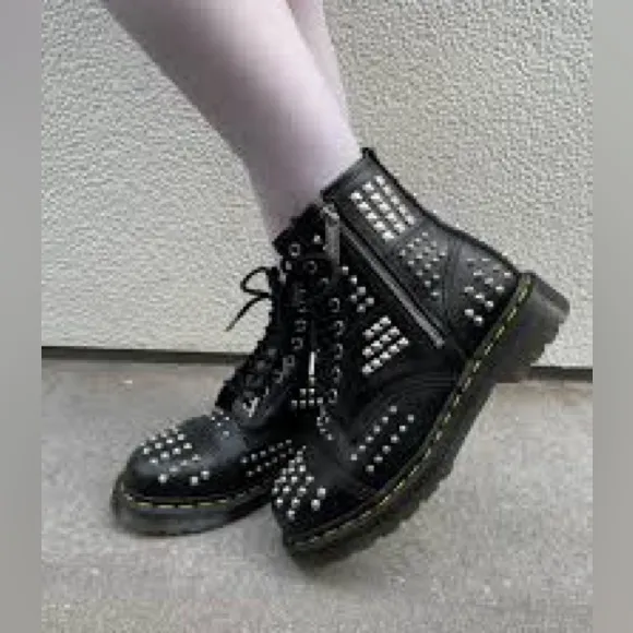 Dr. Martens 1460 Studded Zip Atlas Leather Boots