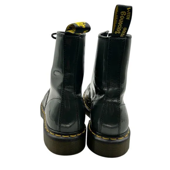 Dr. Martens 1460W Women’s Size 10 Patent Leather 8-Eye Boots in Dark Gray