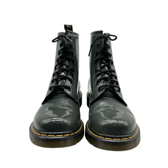 Dr. Martens 1460W Women’s Size 10 Patent Leather 8-Eye Boots in Dark Gray