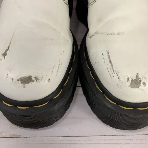 Dr. Martens Doc 2976 Quad Chelsea Boots Womens Size 5 White Leather Pull On
