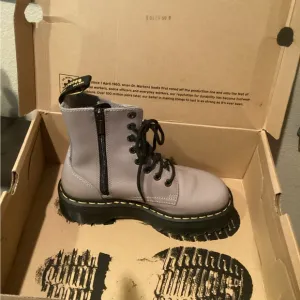 Dr. Martens Gray Leather Women's Boots