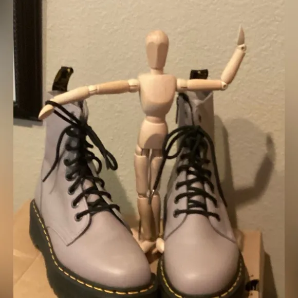 Dr. Martens Gray Leather Women's Boots