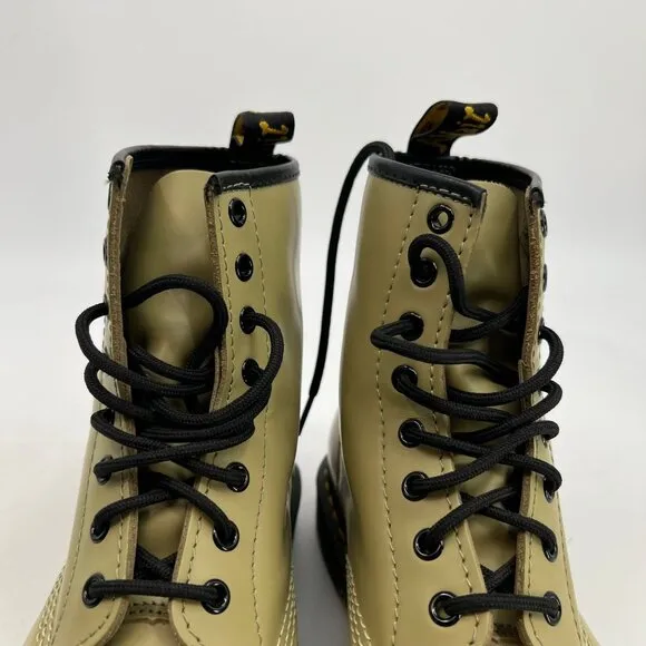 Dr. Martens Green Leather Lace-Up Ankle Boots | Size 10