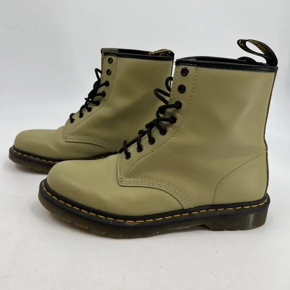Dr. Martens Green Leather Lace-Up Ankle Boots | Size 10