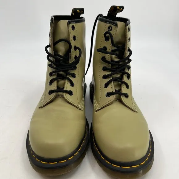 Dr. Martens Green Leather Lace-Up Ankle Boots | Size 10