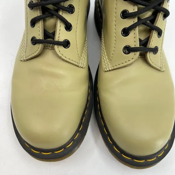 Dr. Martens Green Leather Lace-Up Ankle Boots | Size 10