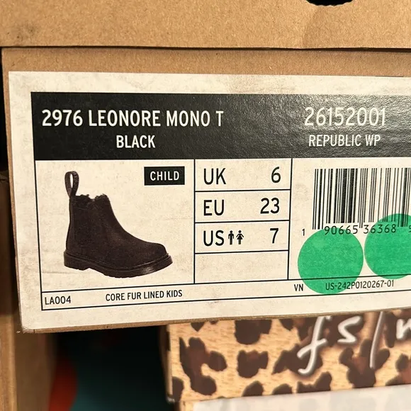 Dr. Martens - Kids 2976 Leonore Mono Black Republic  - Size (US 7 Toddler) M