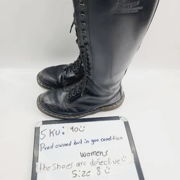 Dr. Martens Men's Black 1B60 Bex Pisa Knee High Leather Riding Boots Size 8