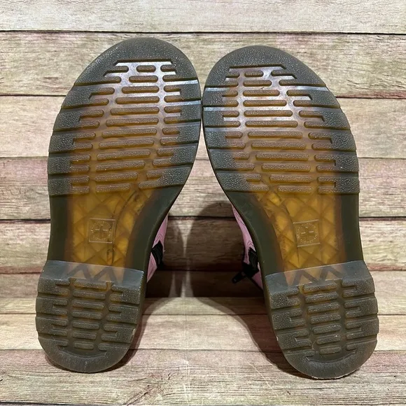 Dr. Martens Pink Patent Leather Lace Up Boots