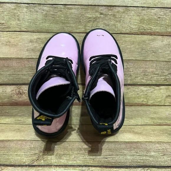 Dr. Martens Pink Patent Leather Lace Up Boots
