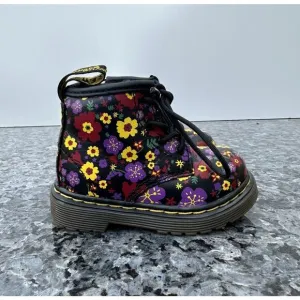 Dr Martens Toddler Girls Size 4 Brooklee B Floral Lace Up Side Zip Boots