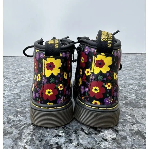 Dr Martens Toddler Girls Size 4 Brooklee B Floral Lace Up Side Zip Boots