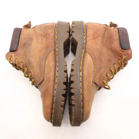 Dr Martens Utility Brown Leather Boots Made In England Men's UK 6