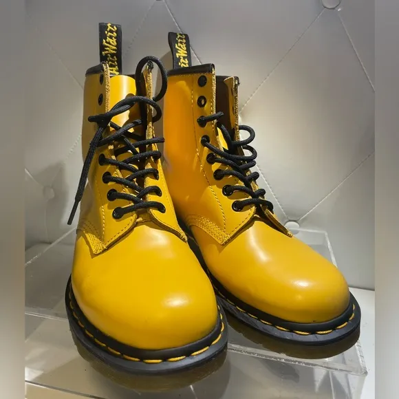 Dr. Martens Yellow Leather Boots