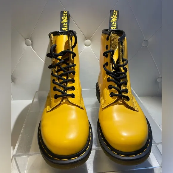 Dr. Martens Yellow Leather Boots