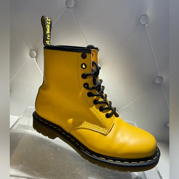 Dr. Martens Yellow Leather Boots