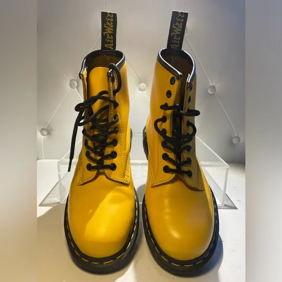 Dr. Martens Yellow Leather Boots