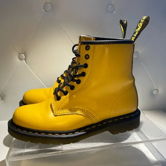 Dr. Martens Yellow Leather Boots