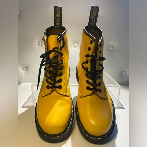 Dr. Martens Yellow Leather Boots