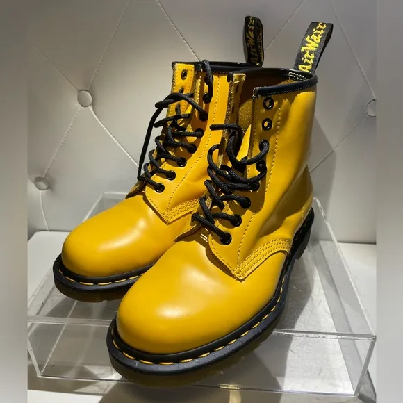Dr. Martens Yellow Leather Boots