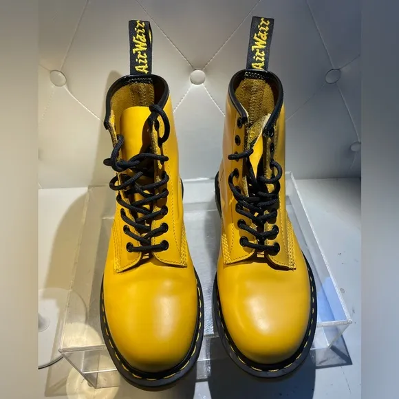 Dr. Martens Yellow Leather Boots