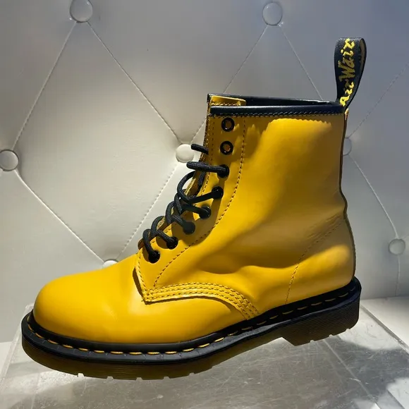 Dr. Martens Yellow Leather Boots