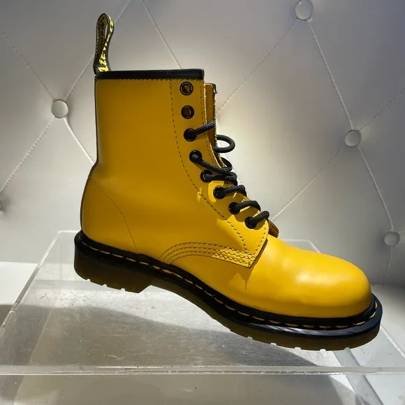 Dr. Martens Yellow Leather Boots