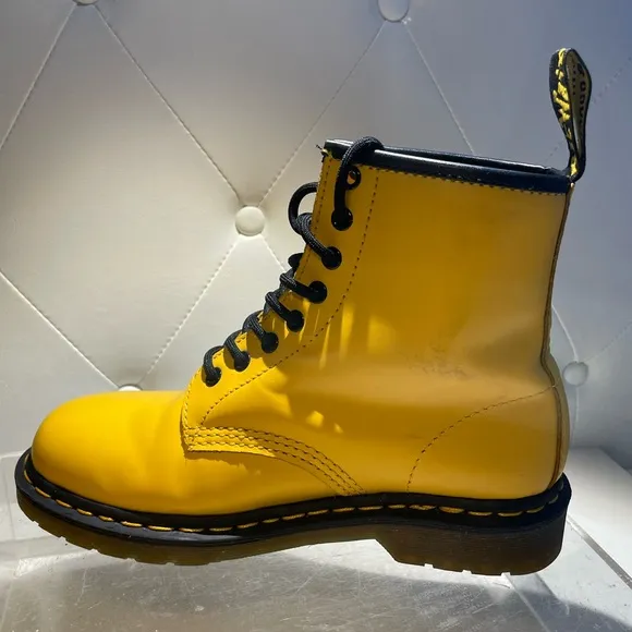 Dr. Martens Yellow Leather Boots