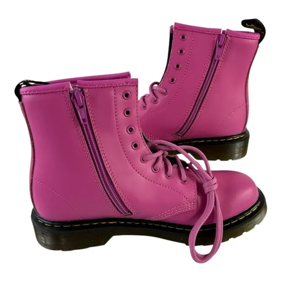 Dr. Martens Youth Unisex 1460 Thrift Punk Romario Leather Pink Boots Size US 4M