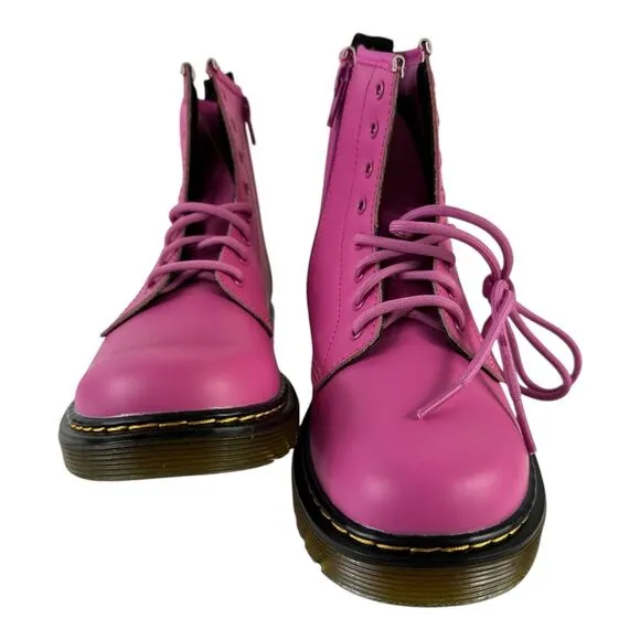 Dr. Martens Youth Unisex 1460 Thrift Punk Romario Leather Pink Boots Size US 4M