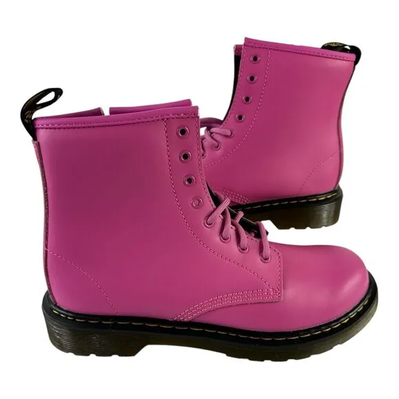 Dr. Martens Youth Unisex 1460 Thrift Punk Romario Leather Pink Boots Size US 4M