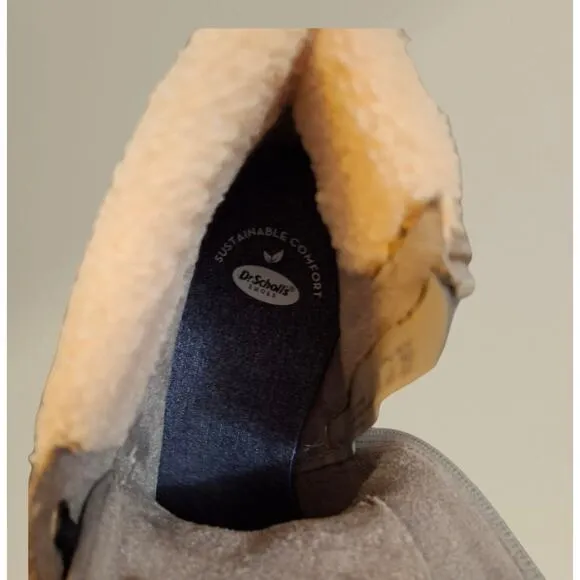 Dr. Scholls Womens Gray Platform Ankle Boots Size 10M Block Heel Winter Gear