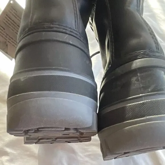 Dream Pairs Black, Grey Snow Boots Faux Leather Fur Women’s Sz 6 Winter Comfort