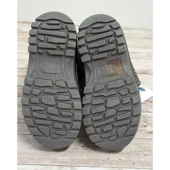 Dream Pairs Kmonte-1 Unisex Kids Sz 9 Black Olive Round Toe Mid Calf Snow Boots