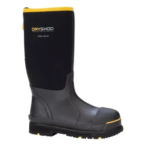 DRYSHOD Men's 12 - 12.5 US Steel-Toe Hi Protective Work Boots Black Waterproof