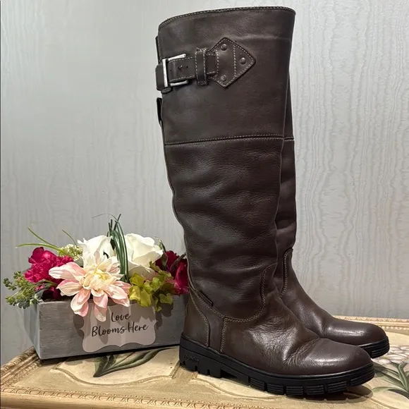 Dublin Edge Leather Equestrian Boots Brown Sz 8