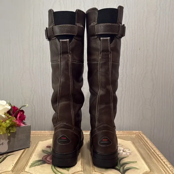 Dublin Edge Leather Equestrian Boots Brown Sz 8